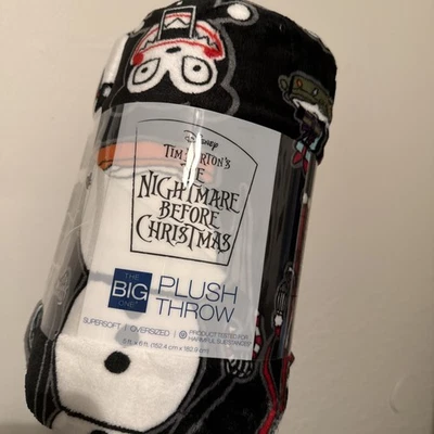 Big One Oversized Plush The Nightmare Before Christmas Throw Blanket 5'x6' NEW - Image 1 of 4