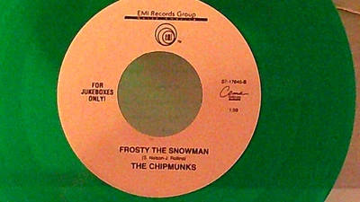 The Chipmunks,EMI,"Frosty The Snowman"US,7"45,1992 For Jukeboxes Only,GREEN,Mint Foto 1 de 2