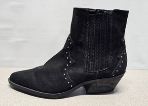 No Boundaries Boots Womens Size 9 Black Western Ankle Booties Faux Suede Studded - Picture 1 of 8