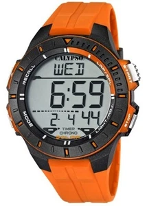 Orologio CALYPSO Digital Chrono K5607/1 Black Orange - Picture 1 of 1