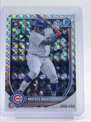 MOISES BALLESTEROS 2025 BOWMAN CHROME ROOKIE GEOMETRIC CUBS RC /499 Q0234 - Image 1 of 2