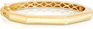 Floreo 14k Yellow Gold 6.1mm Solid Shiny Polish Octagon Edge Bangle Bracelet 7" - Picture 1 of 2