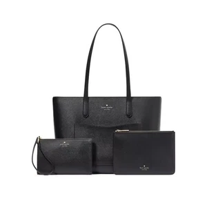 Neu mit Etikett $ 499 Kate Spade Staci Saffiano Beuteltasche Set 3-teiliges Set in Schwarz. Yours For? - Bild 1 von 7