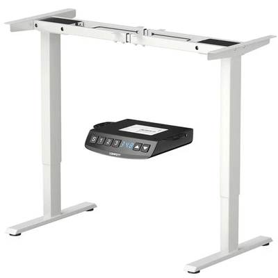Costway Electric Adjustable Standing up Desk Frame Dual Motor w/Controller White - Image 1 of 4