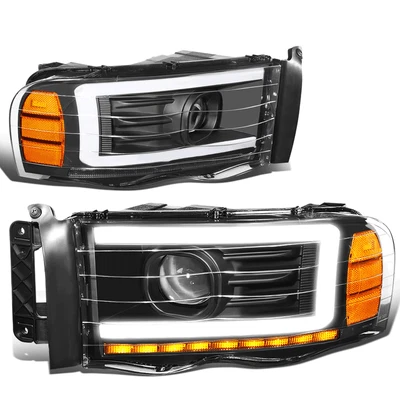 Farol âmbar projetor seta sequencial LED DRL Dodge Ram 2002-2005 - Imagem 1 de 4