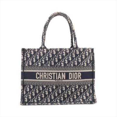 Christian Dior Oblique Book Tote Medium canvas Tote bag Navy Blue - Image 1 of 4