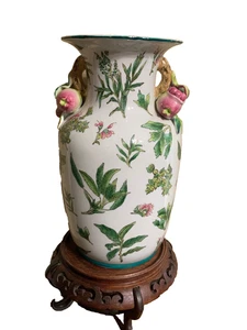 Vitg Andrea by Sadek Vase w/ Pomegranate Handles 12” #2474 White Porcelain - Picture 1 of 9