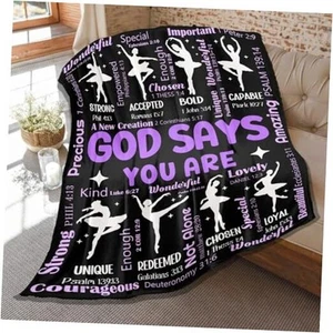 Throw, Inspirational Scripture Religious Gifts 40"x50" for kids Ballet Bible - Picture 1 of 8