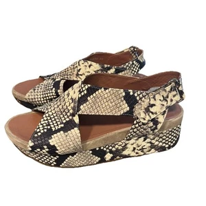 NEW HOMERS Artisan Sz 36 (US 6) Leather Snakeskin Platform Wedge Sandals Shoes - Picture 1 of 11