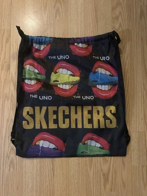 The Uno Lips Sketchers Shoes Drawstring Backpack Bag 20x16 Gym Bag. Lightweight - Image 1 of 2