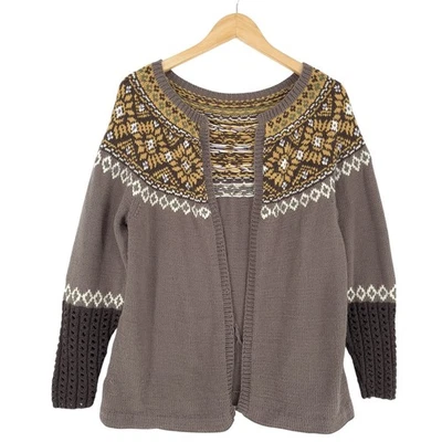 Vintage Nordic Sweater Norway Brown Fair Isle Wool Ladies Ry2 Size S - Image 1 of 4