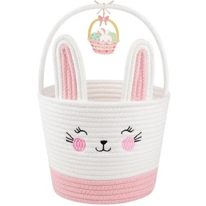 Personalized Easter Basket for Toddler, Woven Baby Easter Gifts basket with H... - Picture 1 of 9