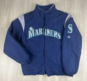 Seattle Mariners Majestic MLB Navy On-Field Therma Base Jacket Mens Small *READ* - Picture 1 of 10