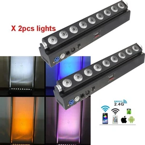 9*18W RGBWAUV 6in1 Wireless DMX IR Battery Wifi Led Wall Washer Stage Light 2pcs - Picture 1 of 12