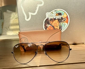 RAY-BAN AVIATOR GOLD GRADIENT AUTHENTC SUNGLASSES - Bild 1 von 9