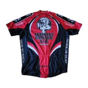 Stone Brewing Arrogant Bastard Ale Canari Bicycle T-Shirt Half Zip Mens Size XL - Picture 1 of 6