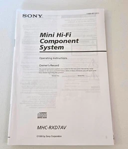 Sony Mini Hi-Fi Component System (MHC-RXD7AV) Operating Instructions Manual - Picture 1 of 1