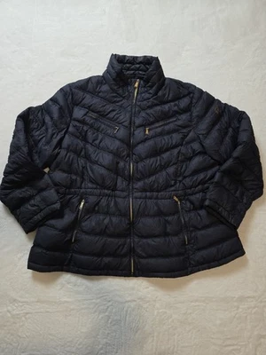 Michael Kors Packable Down Fill Black Full Zip Puffer Coat Jacket Size 2XL - Image 1 of 4