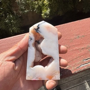 178g 4.25” Carnelian Flower Agate Obelisk Tower - Picture 1 of 24
