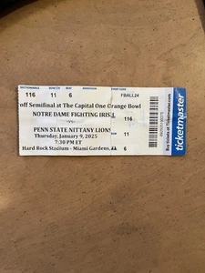 2025 Orange Bowl Ticket Stub Notre Dame Penn State 1/9/25 Cfp Playoffs - Picture 1 of 4