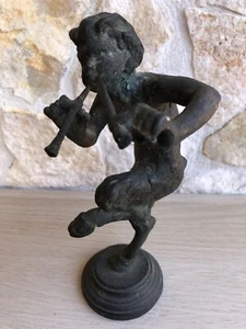 Scultura Vintage In Bronzo -Fauno Con Piffero - Foto 1 di 13