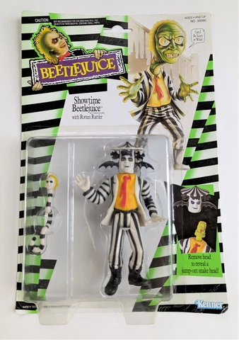 Vintage 1989 Kenner Beetlejuice Showtime w/ Rotten Rattler Action Figure NEW Cover