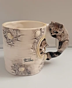 Taza mapache Bergschrund vintage 1993 pintada a mano - Imagen 1 de 12