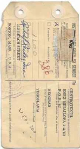 1964 Zollanmeldung Philatelie Boston USA Zollamt Jugoslawien Belgrad - Bild 1 von 2