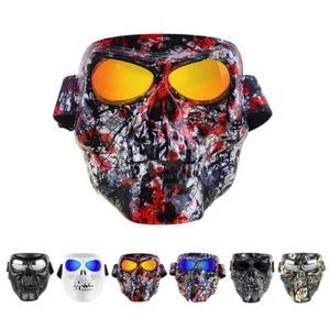 Motorcycle Goggles Skull Face Mask Shield ATV UTV XC Dirt Bike Motocross Eyewear - Picture 1 of 18