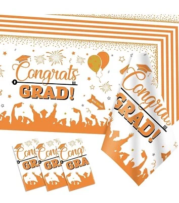 Manteles de graduación, paquete de 3 de plástico de gran tamaño 54"X108" felicitaciones graduado Foto 1 de 4