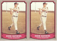 2 CARD 1988 PACIFIC BASEBALL LEGENDS EDDIE MATHEWS BASEBALL CARD LOT #116