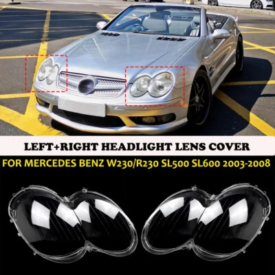 Headlamp Headlight Lens Cover For Mercedes Benz W230 R230 SL500 SL600 2003-2008 - Image 1 of 4