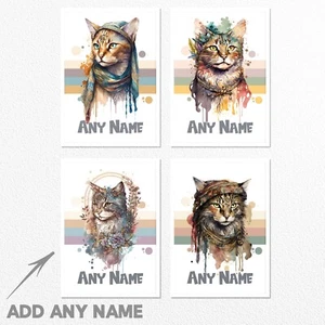 Personalisierter Posterdruck Katze - 4 schöne Designs zur Auswahl - alle Größen - Bild 1 von 19