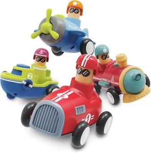 Toy Cars for Toddlers 1 2 3 4 Years Old Boy Girl, 4 Pcs Pull Back Cars for 18+ M - Picture 1 of 6