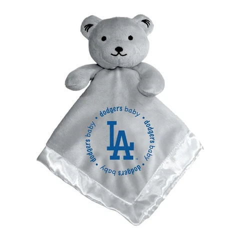 Los Angeles Dodgers Gray Security Bear Baby Blanket [NEW] Plush Teddy Stuffed Cover