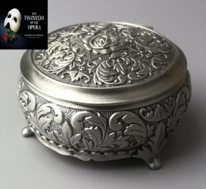 TIN ALLOY CIRCLE SHAPE MUSIC BOX : ALL I ASK OF YOU - Picture 1 of 5