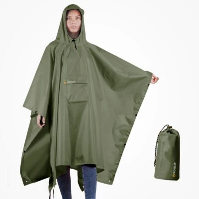 Poncho de Lluvia CROSSLER con Capucha y Bolsillo, para Hombre Mujer Adulto, 3 en 1 Impermeable Foto 1 de 4