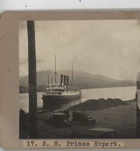 Steam Ship Prince Rupert British Columbia Canada Stereoview c1920 - Picture 1 of 3