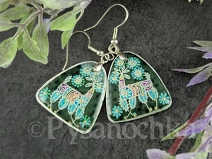 Pendientes Pysanka. Cáscara de avestruz. Huevo de Pascua estilo. Pysanky hecho a mano por Halyna - Imagen 1 de 7