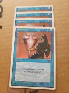 4x Magic the Gathering MTG Unsummon (111) 4th Fourth Edition Blue LP Playset x 4 - Picture 1 of 1