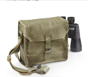 French Military Surplus Canvas and Leather Shoulder Bag.v5 - Picture 1 of 8