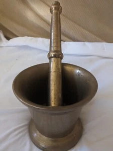 Antiker Vintage Mörser & Stößel Apotheker Apotheke Messing - massiv - schwer - 5,9 Pfund - Bild 1 von 13