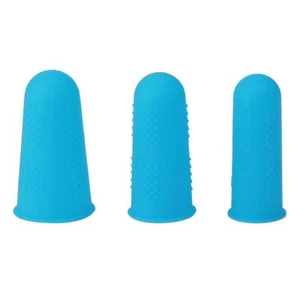 Rutschfeste Heißklebepistolen-Fingerkappen, Silikon-Fingerschutzhülle (blau, 3 S - Photo 1/8