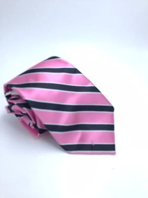 95 美元 Susan G. Komen 男式条纹粉色黑色领带连衣裙休闲领带 60x3.25 — 第 1/4 张图片