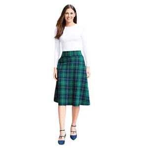 Falda única vintage verde tartán a cuadros línea A talla M - Imagen 1 de 10