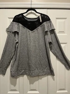 LANE BRYANT ACTIVE LIVI Black Mesh/ Gray 18/20 Sweater - Picture 1 of 10