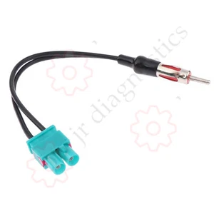 Dual Twin Double Male FAKRA To DIN Male Aerial Adapter Antenna Radio Cable Plug - Picture 1 of 1