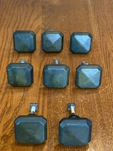 VTG ART DECO GEOMETRIC BAKELITE or CATALIN DARK GREEN DRAWER CABINET KNOB PULL - Picture 1 of 24