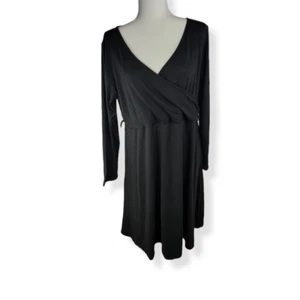 24Seven Vestido Envolvente Negro 1X - Imagen 1 de 3