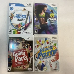 Lotto gioco Wii 4 Zumba 2 Draw Studio Block Party Disney Guilty Party - Foto 1 di 13